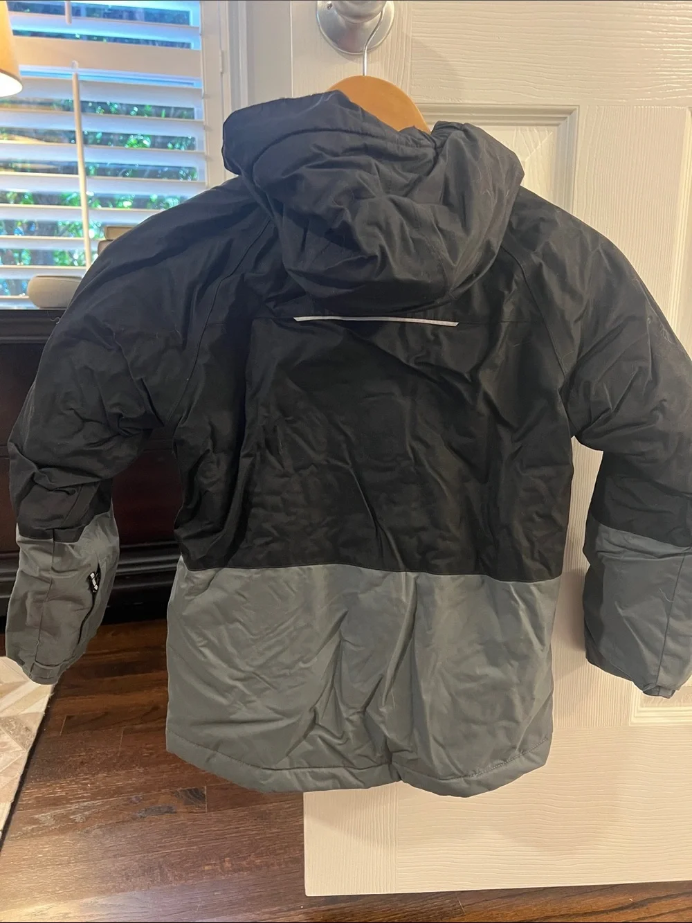 Columbia Kids Black and Gray Hooded Puffer Jacket